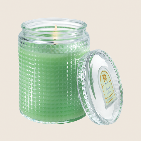 NEW! Pistachio Macaron - Textured Glass Candle With Lid