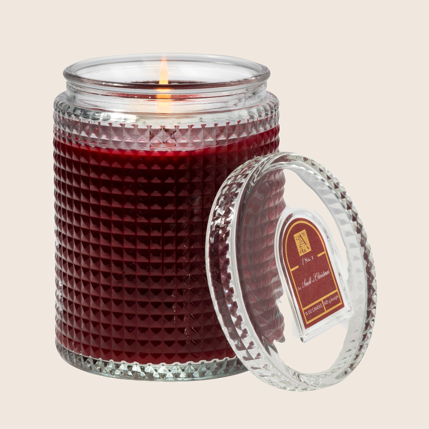 The Smell of Christmas - Textured Glass Candle with Lid