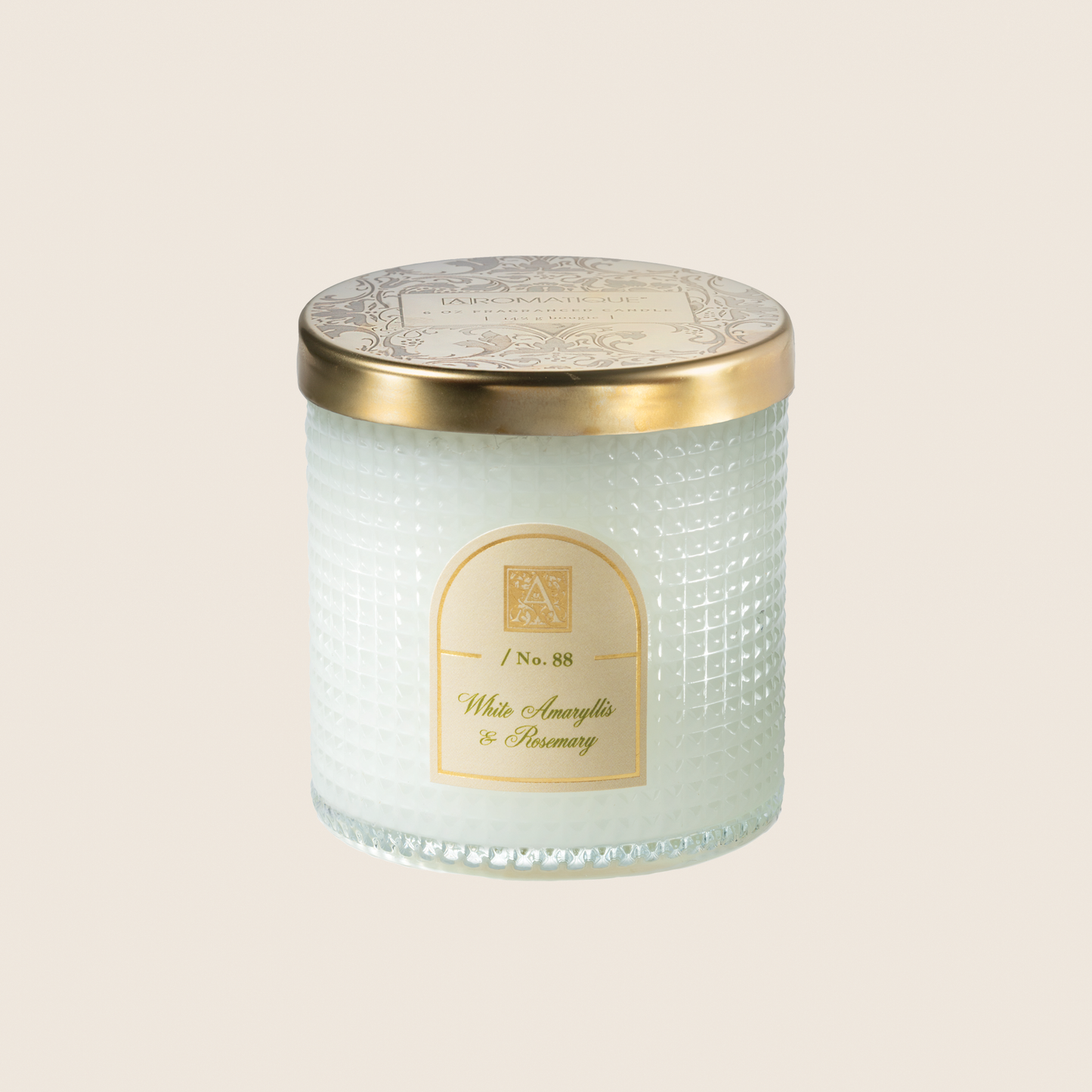 NEW! White Amaryllis & Rosemary - Textured Glass Candle