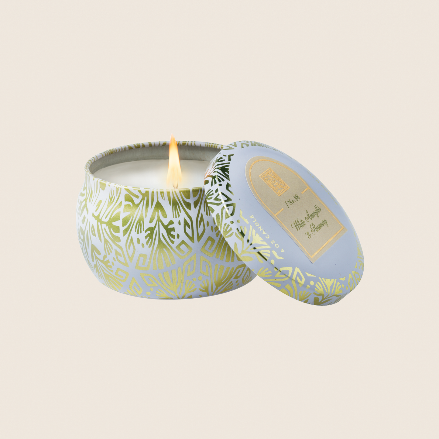 NEW! White Amaryllis & Rosemary - Tin Candle