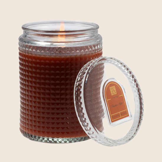 Pumpkin Spice - Textured Glass Candle with Lid
