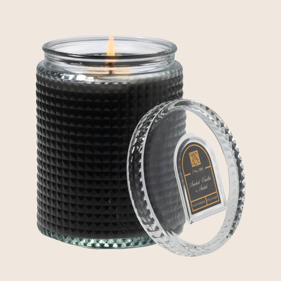 Smoked Vanilla & Santal - Textured Glass Candle With Lid